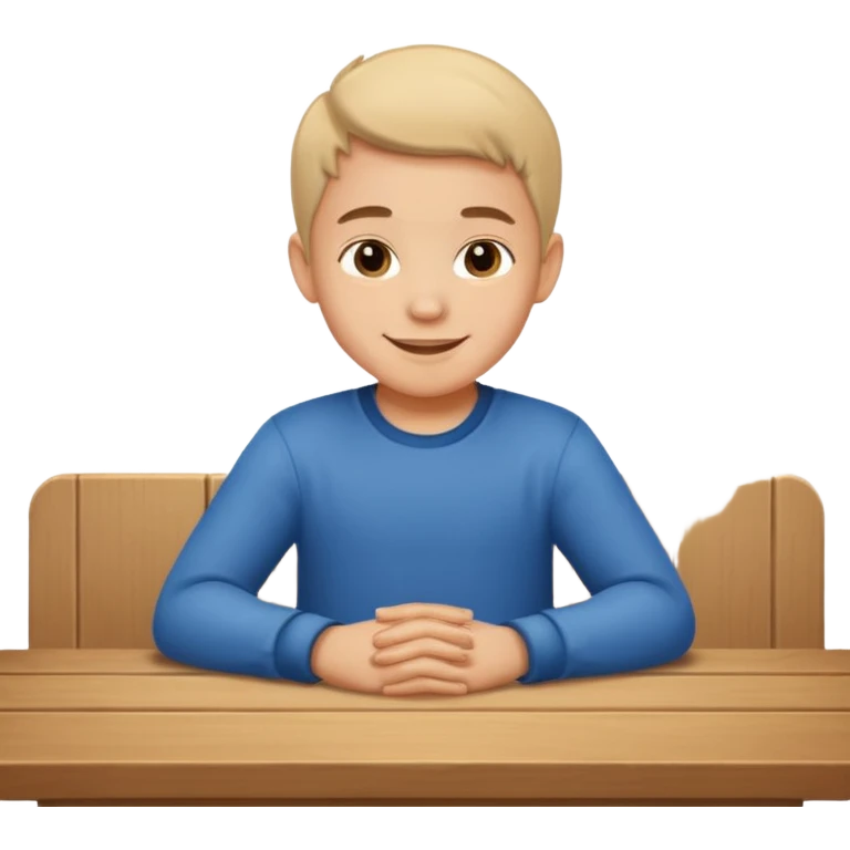 niño montado en una mesa encima de ella emoji