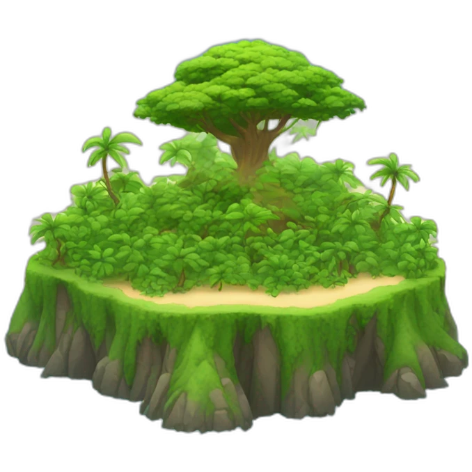 Beautiful island with lot of trees emoji