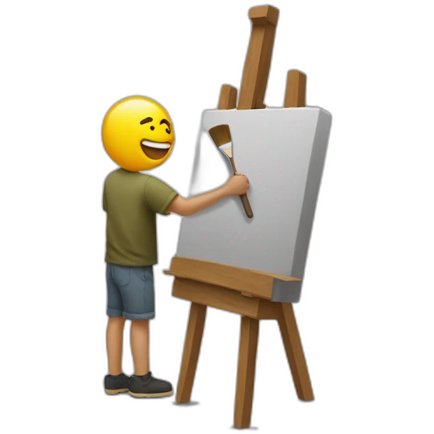 a man paints a picture  emoji