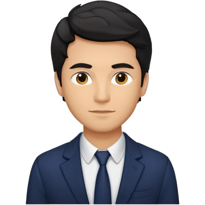 man in his 30s, wavy black hair, wearing a t-shirt and blazer, confident look emoji emoji
