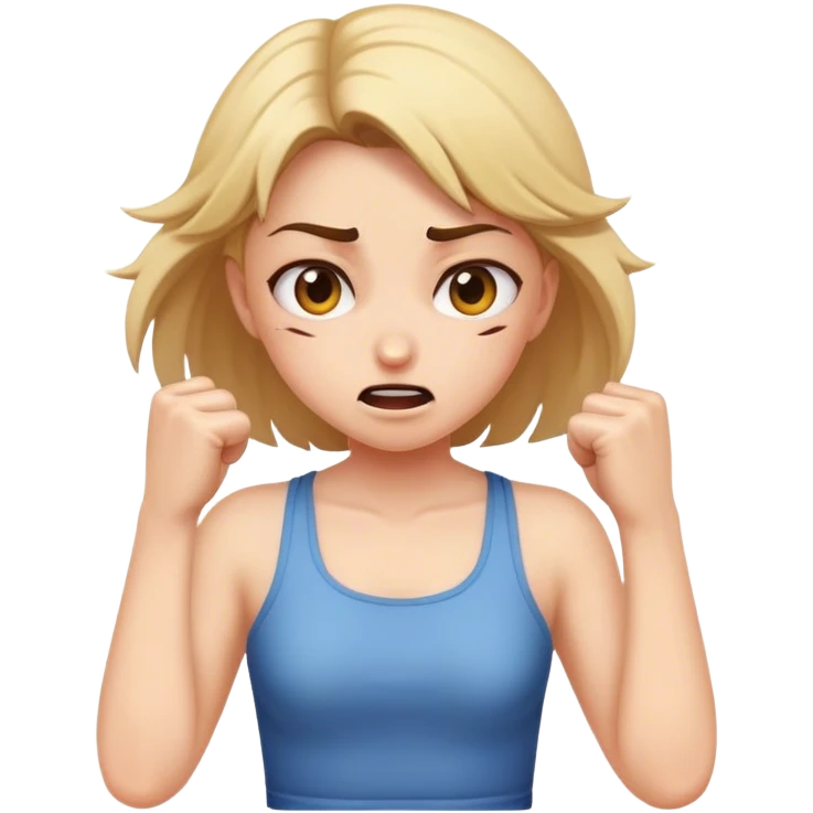 Girl beating up emoji