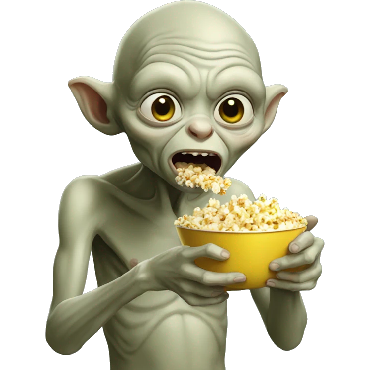 gollum eating popcorn emoji