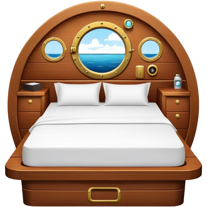 compact bed inside yacht cabin emoji