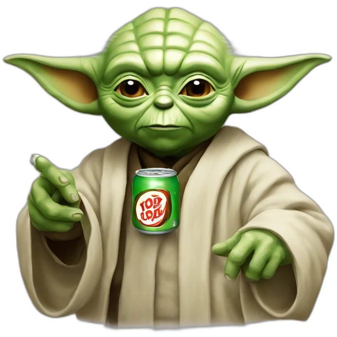 yoda boit un coca emoji