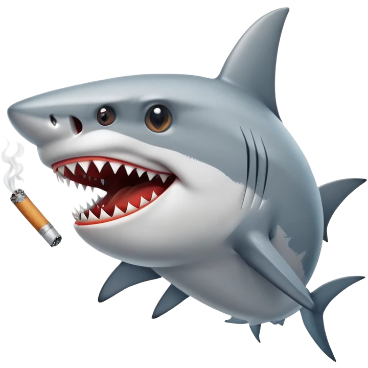 Shark smoking a cigarette  emoji