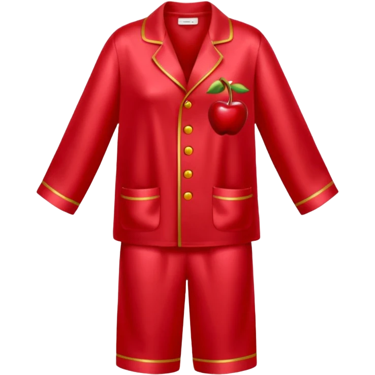 Pijama de satin color cherry emoji