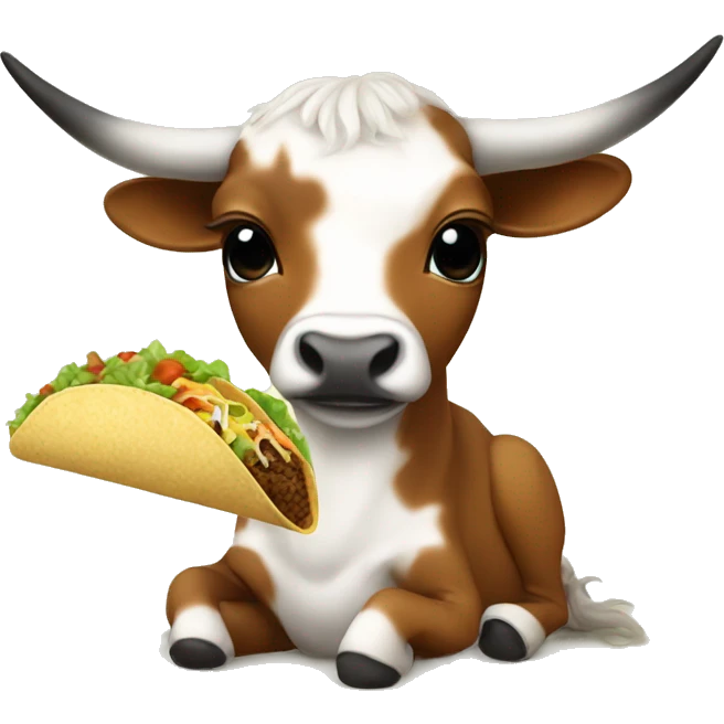 baby longhorn eating taco   emoji