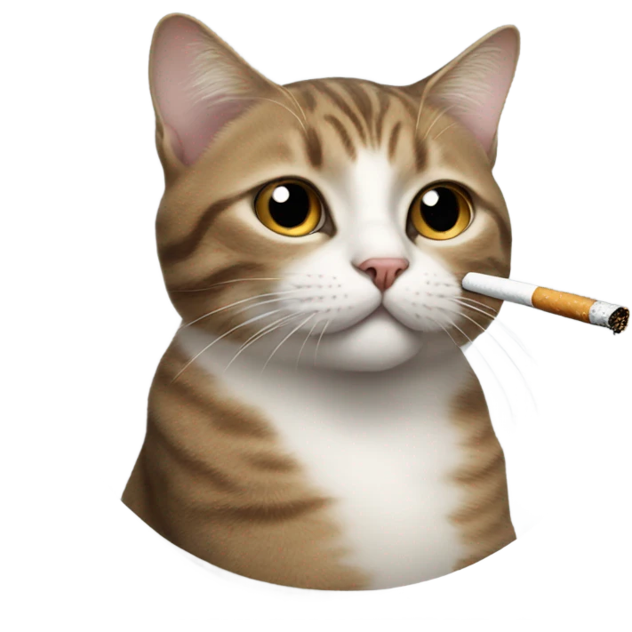 Cat with a cigarette emoji