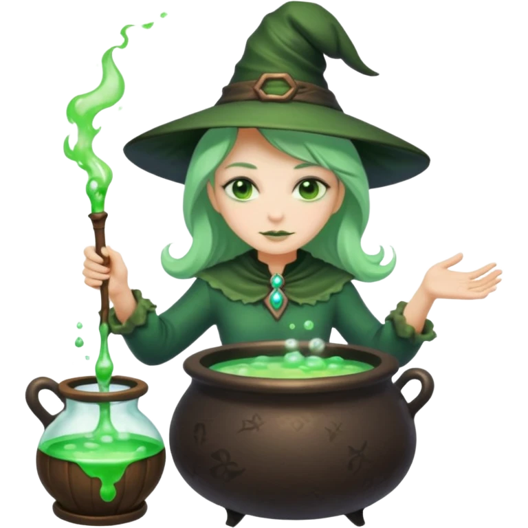 green witch cooking potion emoji