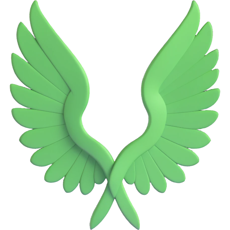 3D circular pattern, green-silver, wing motif, Aston Martin style, without brand name emoji