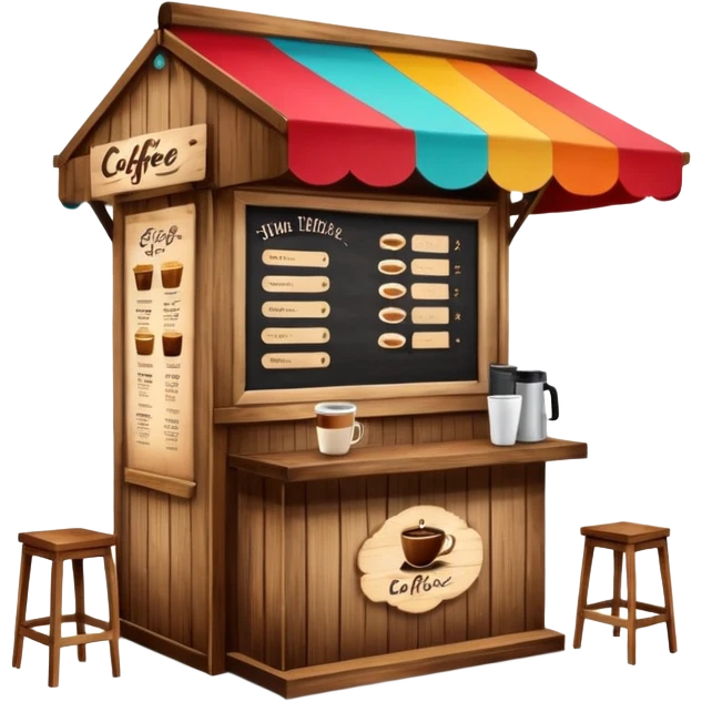Coffee pop up stand booth emoji