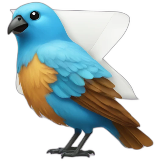 Twitter bird shits on the letter x emoji