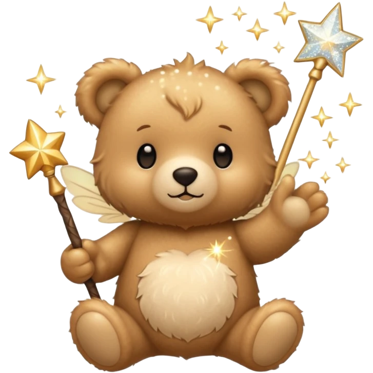 Fairy teddy with wand emoji