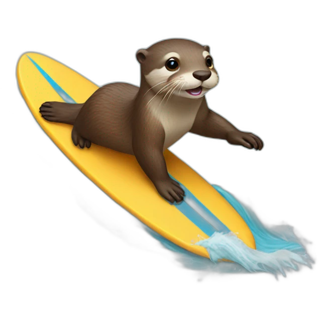 Otter surfing emoji