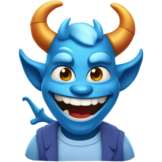 Happy Blue Satan on a Shirt  emoji