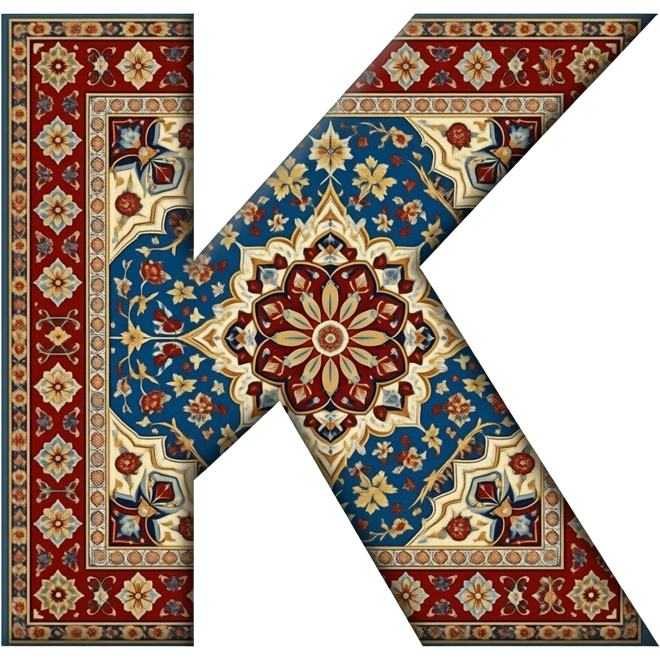 letter k made out of persian carpet texture emoji