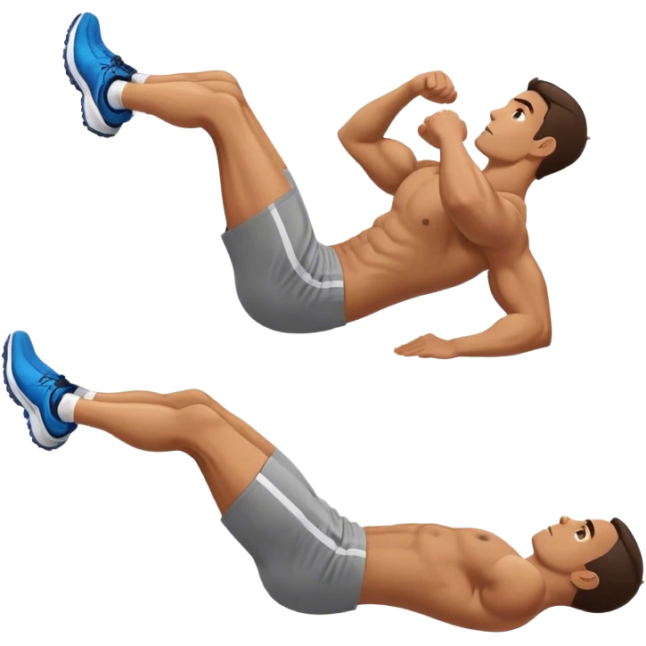 side-view of guy doing decline-crunches emoji