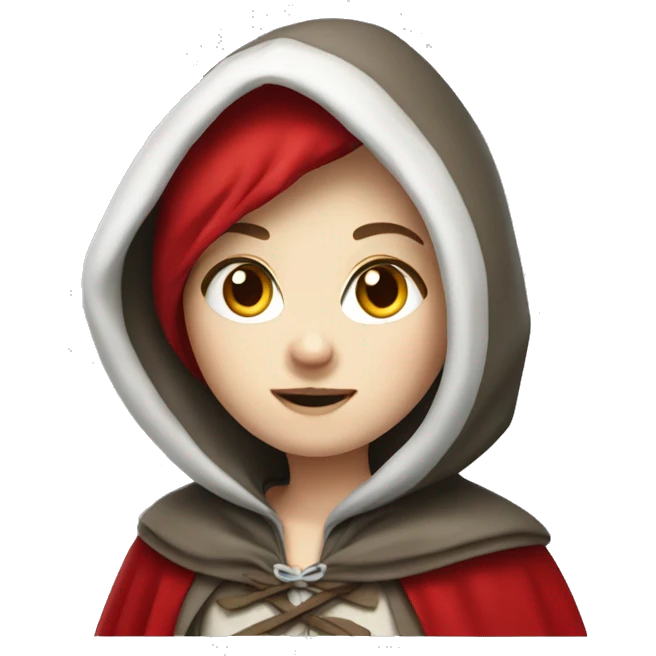 Red riding hood with pale skin emoji