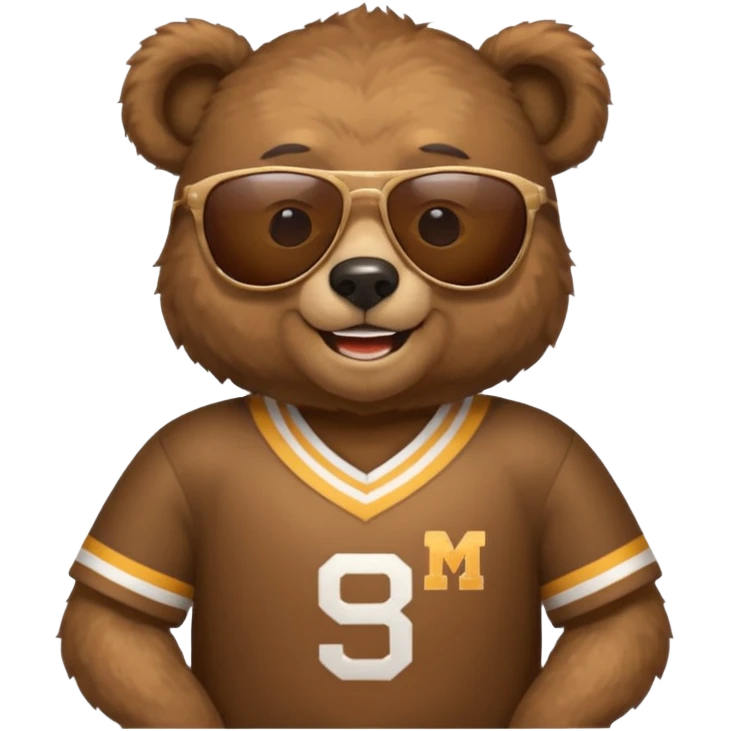 sunglasses bear with jersey emoji