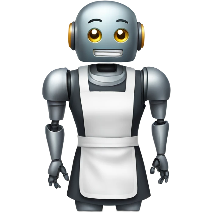 Robot wearing a maid apron emoji