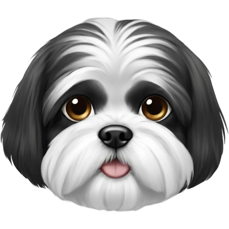Black and white shih tzu emoji