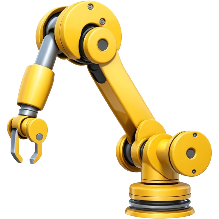 Industrial Arm – Yellow robotic arm, gripping tool emoji
