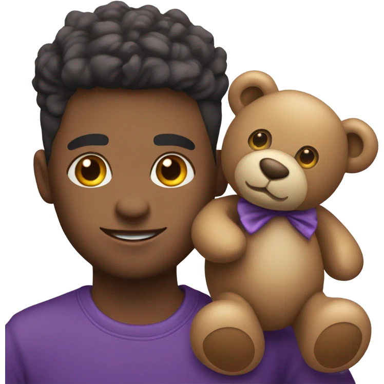 Purple heart and teddy bear emoji