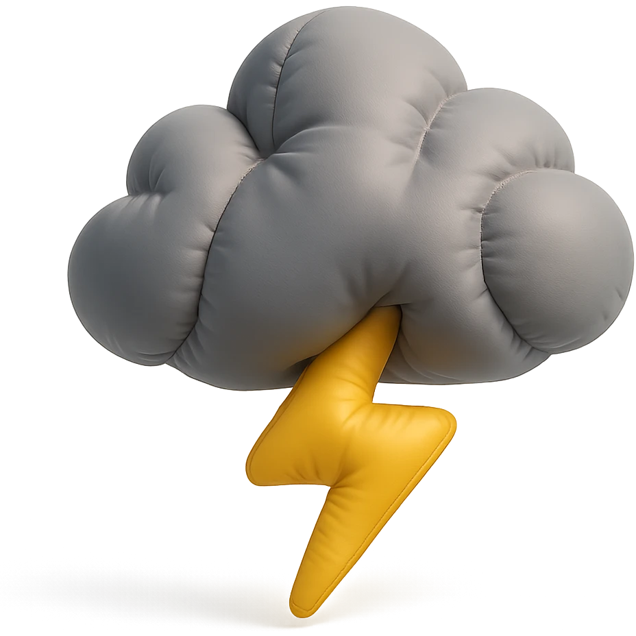 thunderstorm cloud with lightning emoji