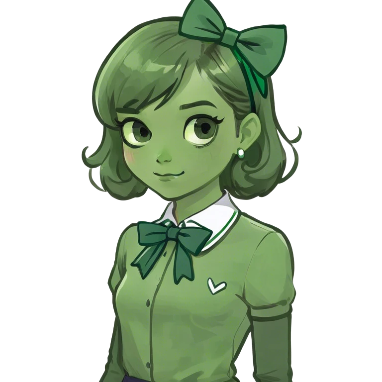 Bow with a preppy girl on it emoji