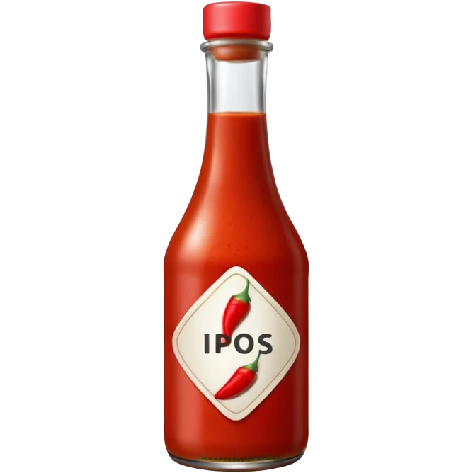 A single bottle of spicy sauce, keep it plain no branding or text emoji