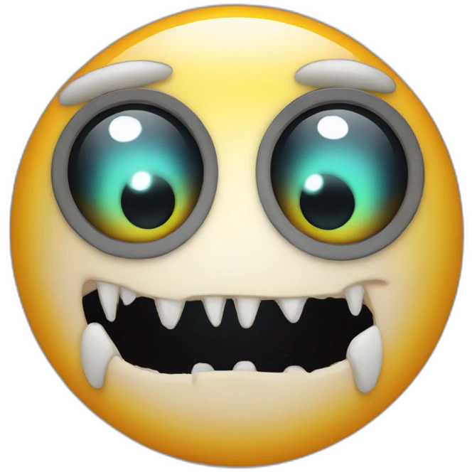 Emoji with a lot of scary eyes and halo emoji