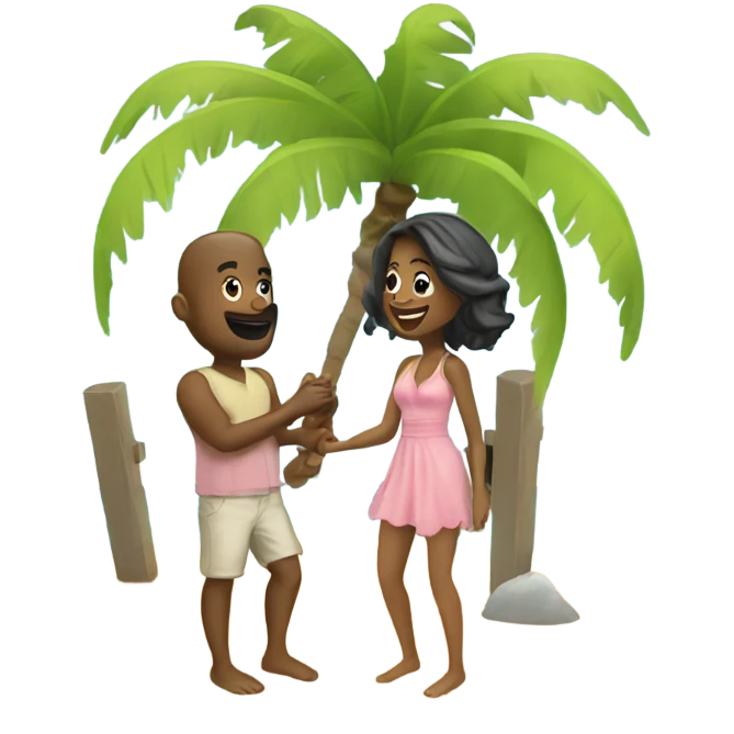 engagement on beach  emoji