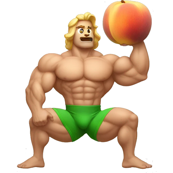 power lifting peach emoji