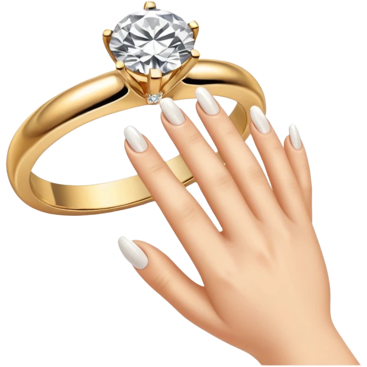 Engagement ring and hand emoji