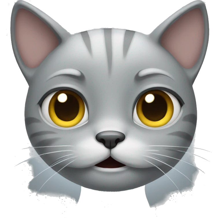 Crying grey cat emoji