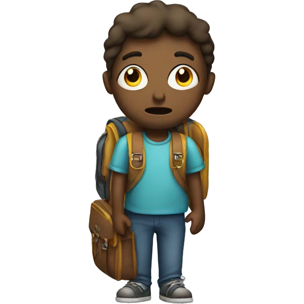 Sad person with a school bag emoji