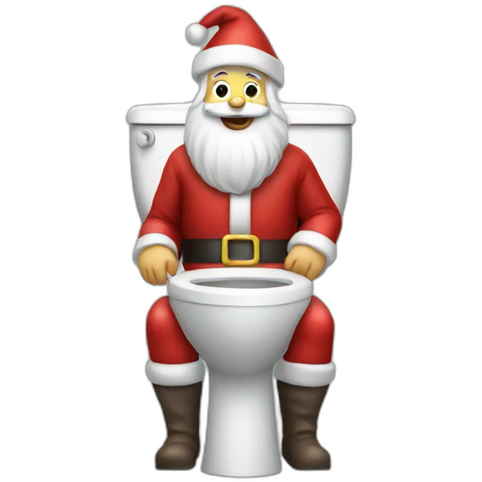 santa claus on toilet seat emoji