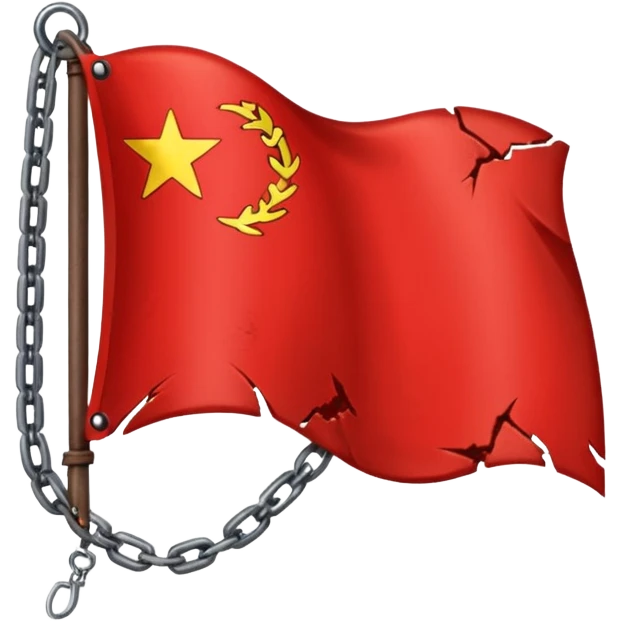 red flag with chains inside emoji