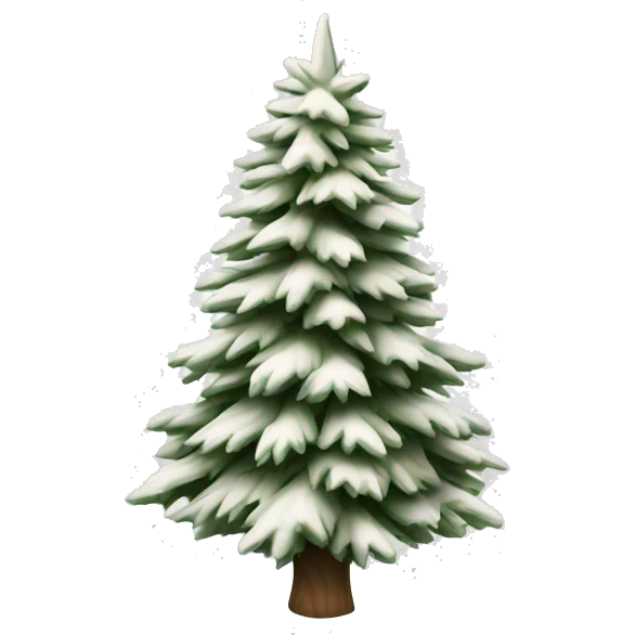  actual white fir christmas tree isolated.  emoji