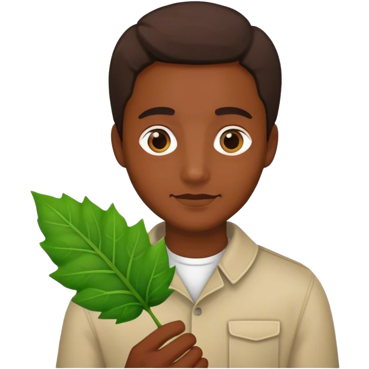 man with leaf in hand emoji