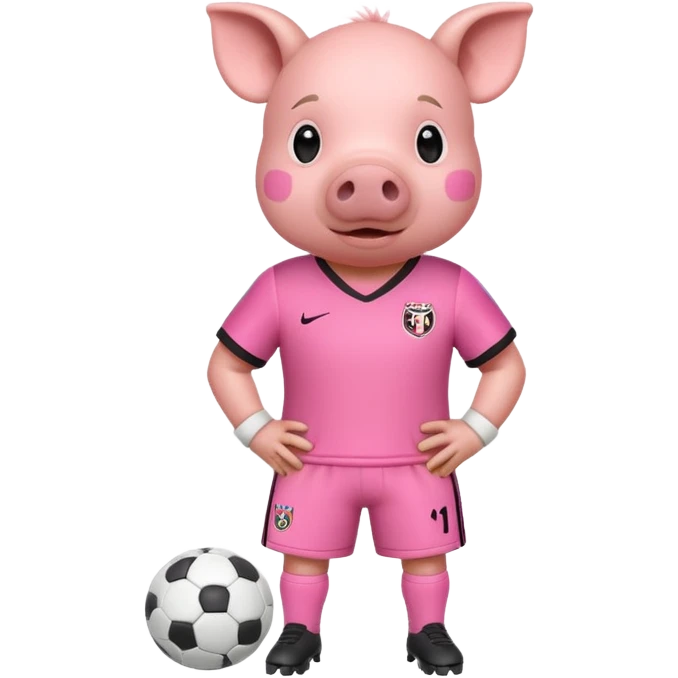 Pig with soccer outfit emoji