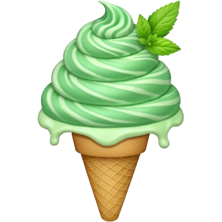 green with ice cream emoji