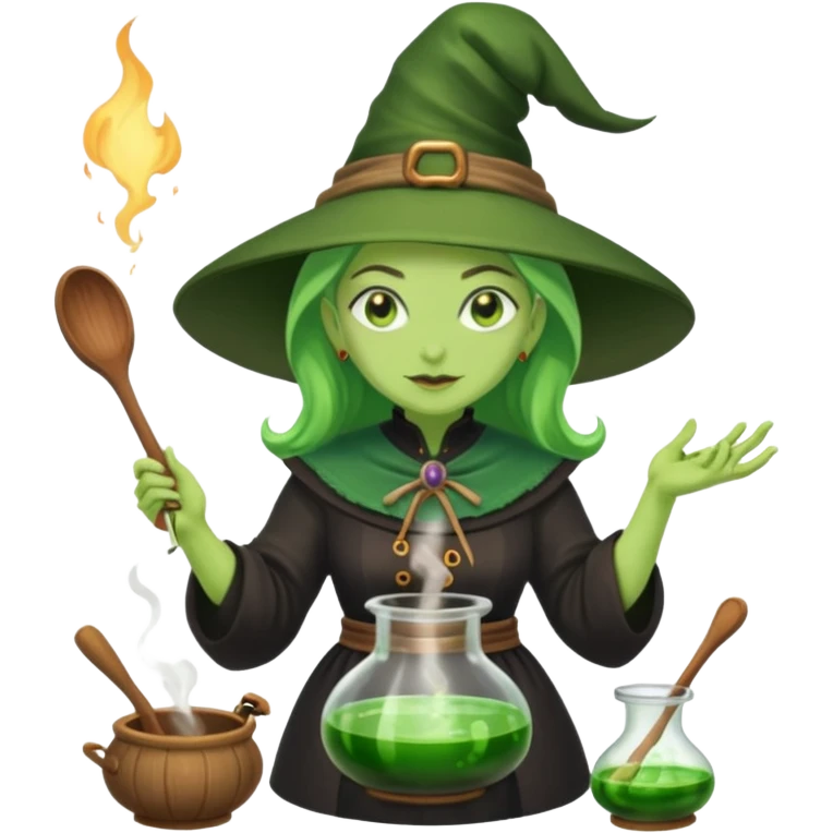 green witch cooking potion emoji