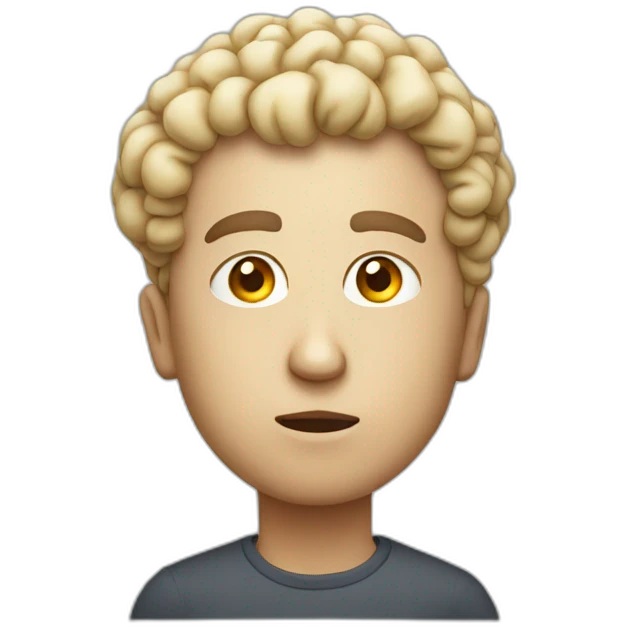 stupid person with small brain emoji
