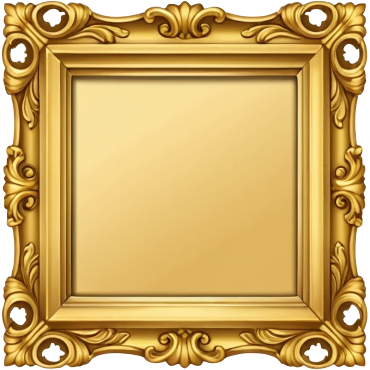 ornate roccoco square gold frame emoji