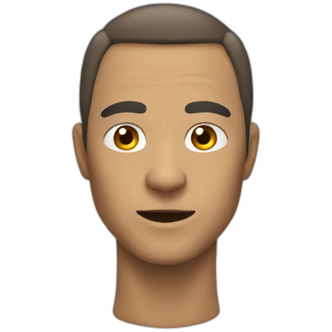 Homme chauve impair grand ouvert emoji
