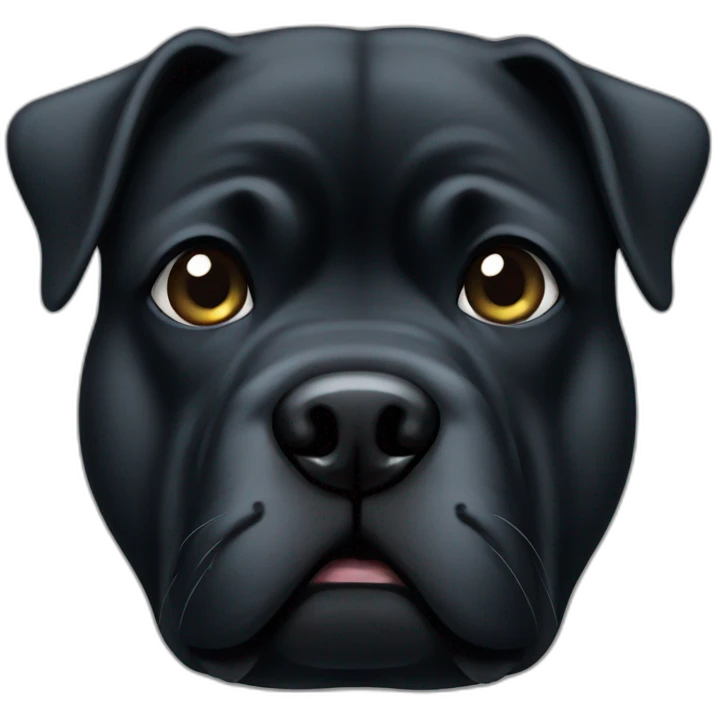 Black sad fat dog emoji
