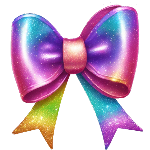 glittery lisa frank bow emoji