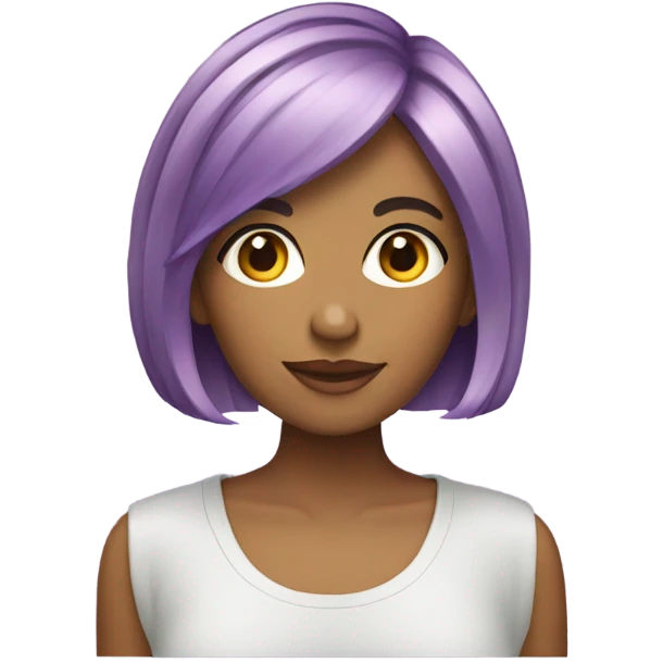 A young woman with a multicolored bob hair cut  emoji