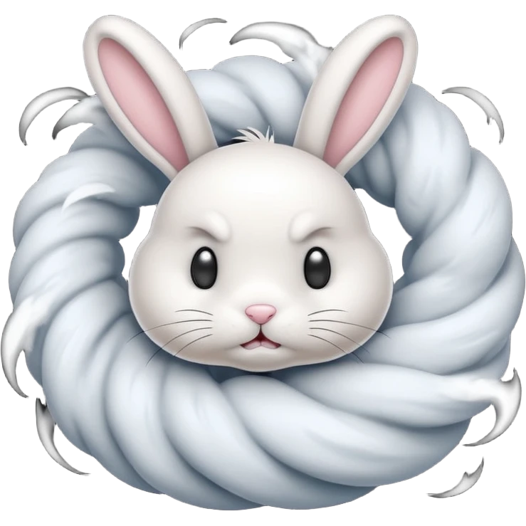 Bunny in a tornado emoji
